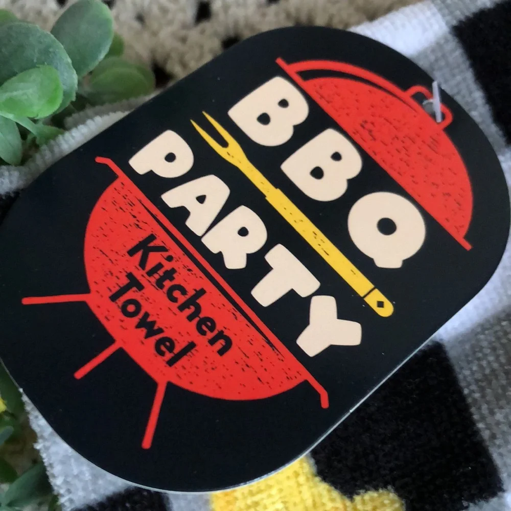 BBQ Party Ketchup & Mustard Kitchen Towel - Yellow & Red